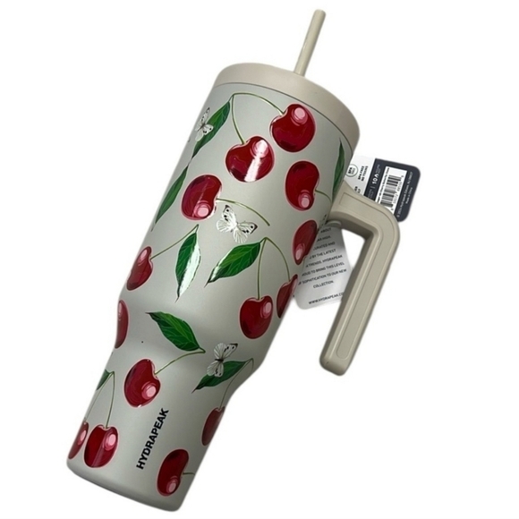 🔹️Hydrapeak 🔹️Cherry Print Insulated 40 Oz Tumbler - Picture 1 of 3